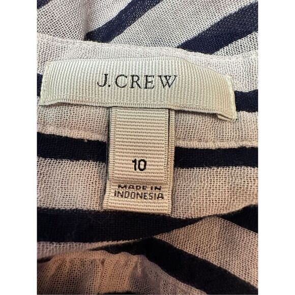 J.Crew Women’s Navy Blue White Striped Sleeveless Button Up Blouse Size 10 - Picture 3 of 5
